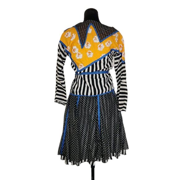 Vintage Koos van den Akker 3-Piece Ensemble Polka Dot Stripes Bustier Skirt Wrap - Picture 3 of 11